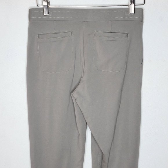 Betabrand Small Petite Light Gray Drawstring Cropped Women's Stretch Pants - Picture 4 of 6